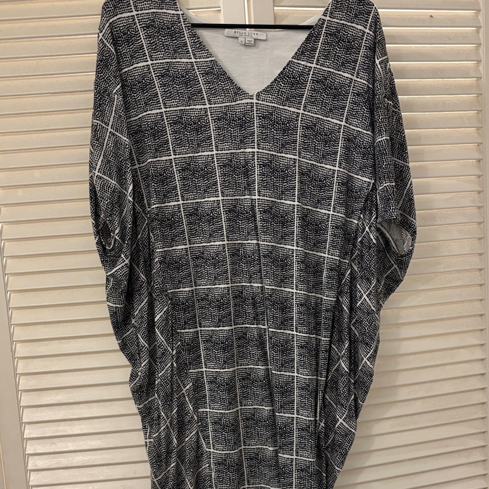 Bella Luxx Black and White Checkered Midi Dress